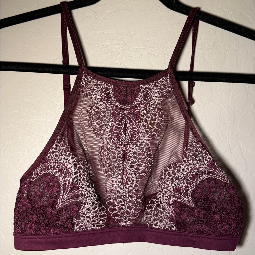 Victoria's Secret Lace Bralette - Purple and White